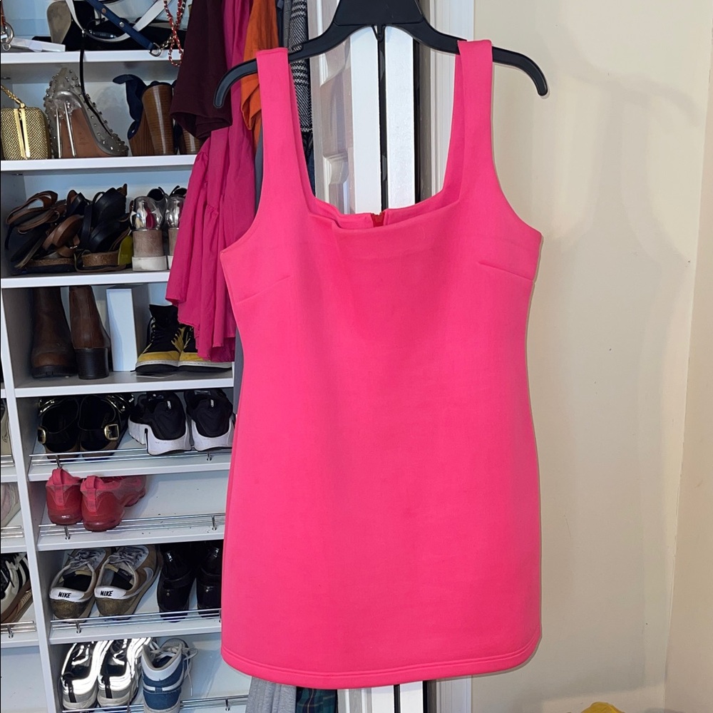 Cynthia Rowley Scuba Pink Squareneck Tank Top Dress